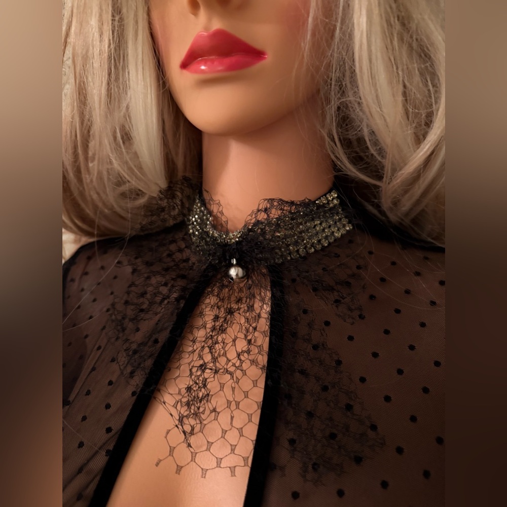 NWT VS Sexy Kitten Costume Sheer Long Sleeve Bodysuit with Cat Ears - Picture 11 of 16